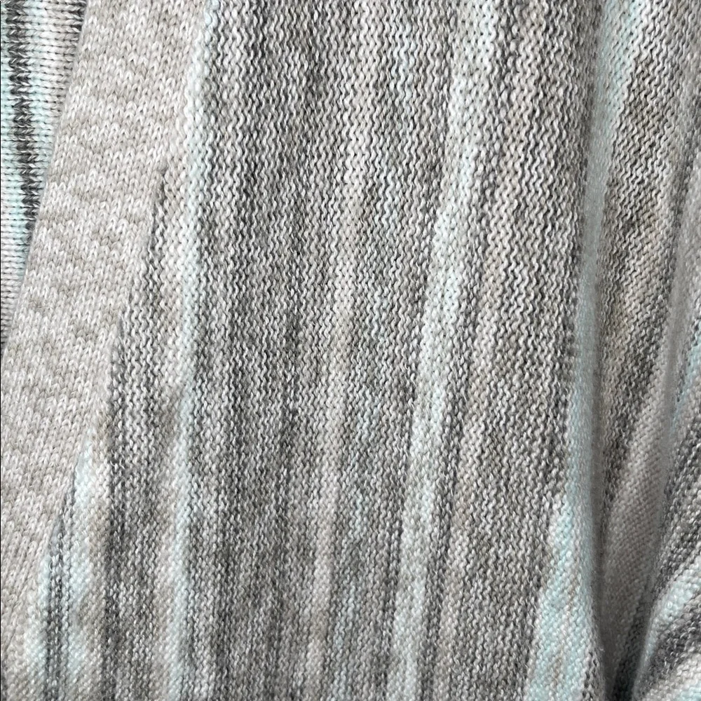 Pure Jill Striped Cardigan in Gray and White and Light Blue Size Small - Picture 4 of 6